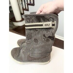 2007 Nike 316394-221 Scene Y2K Canvas Fold Down Sneaker Boot Womens 8 Rare